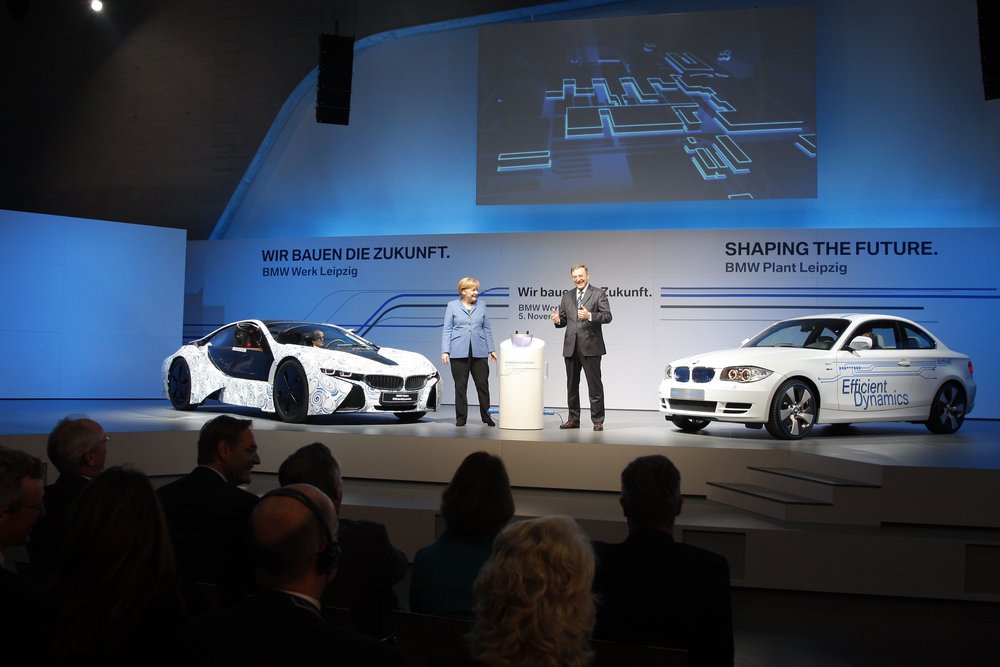 Lasershow BMW Vision Efficient Dynamics Leipzig 2010 Chancellor Merkel 4