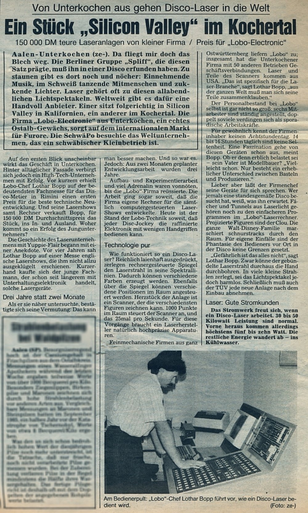 Schwaebische Post 22 August 1987 S12 Ein Stueck Silicon Valley im Kochertal