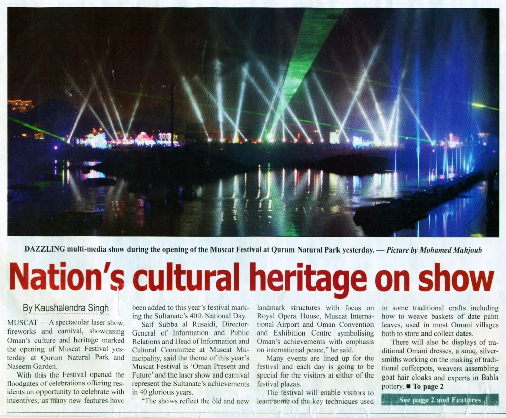 Oman Daily Observer 28 Januar 2011 Nation s cultural heritage on show