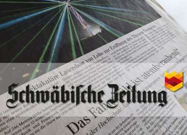 [Translate to English:] Banner Schwaebische Zeitung Spektakulaere Lasershow