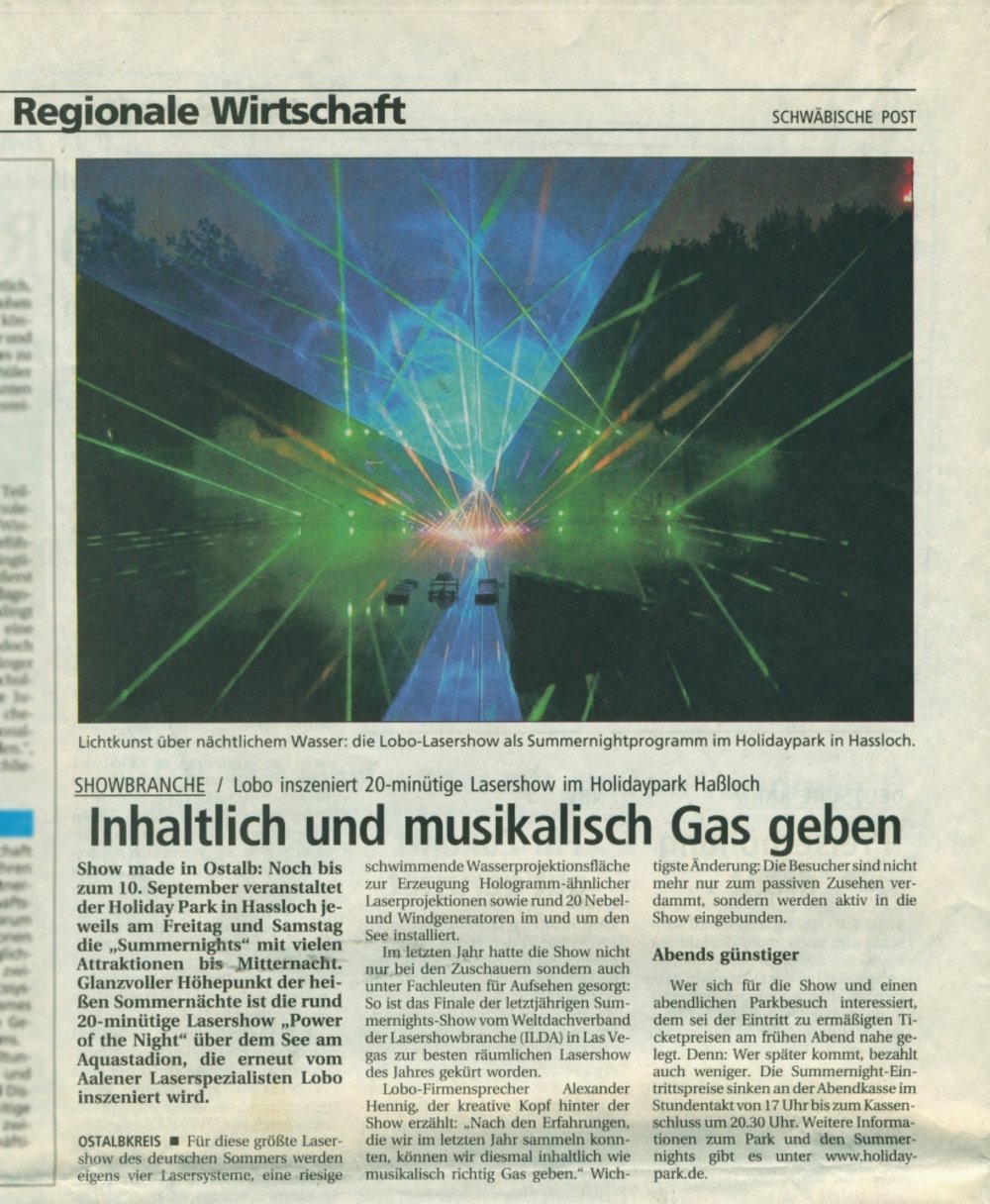 Schwaebische Post 11 August 2005 S6 Inhaltlich und musikalisch Gas geben