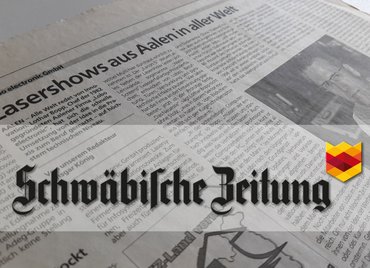 [Translate to English:] Banner Schwaebische Zeitung Lasershows aus Aalen